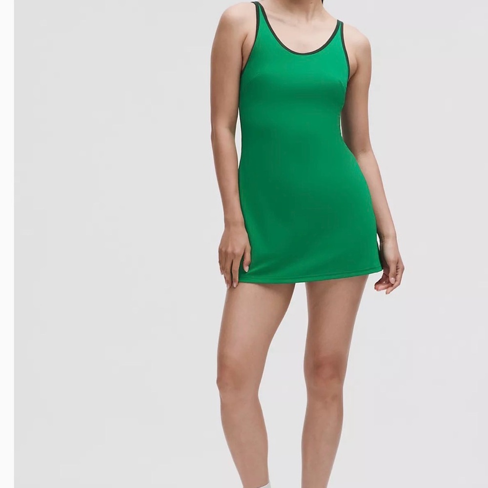 25. Lululemon Scoop Neck Cutout Tennis Dress Raceway Green/Rainforest Green